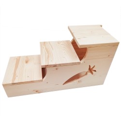 Letto a Castello per Conigli king size XL di pregio con cuscini e scala Rosicchiando MADE IN ITALY